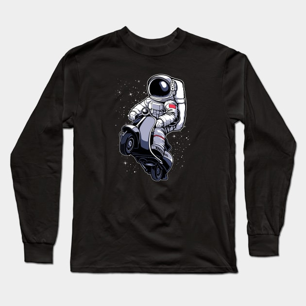 astronaut scooter Long Sleeve T-Shirt by yogaswara